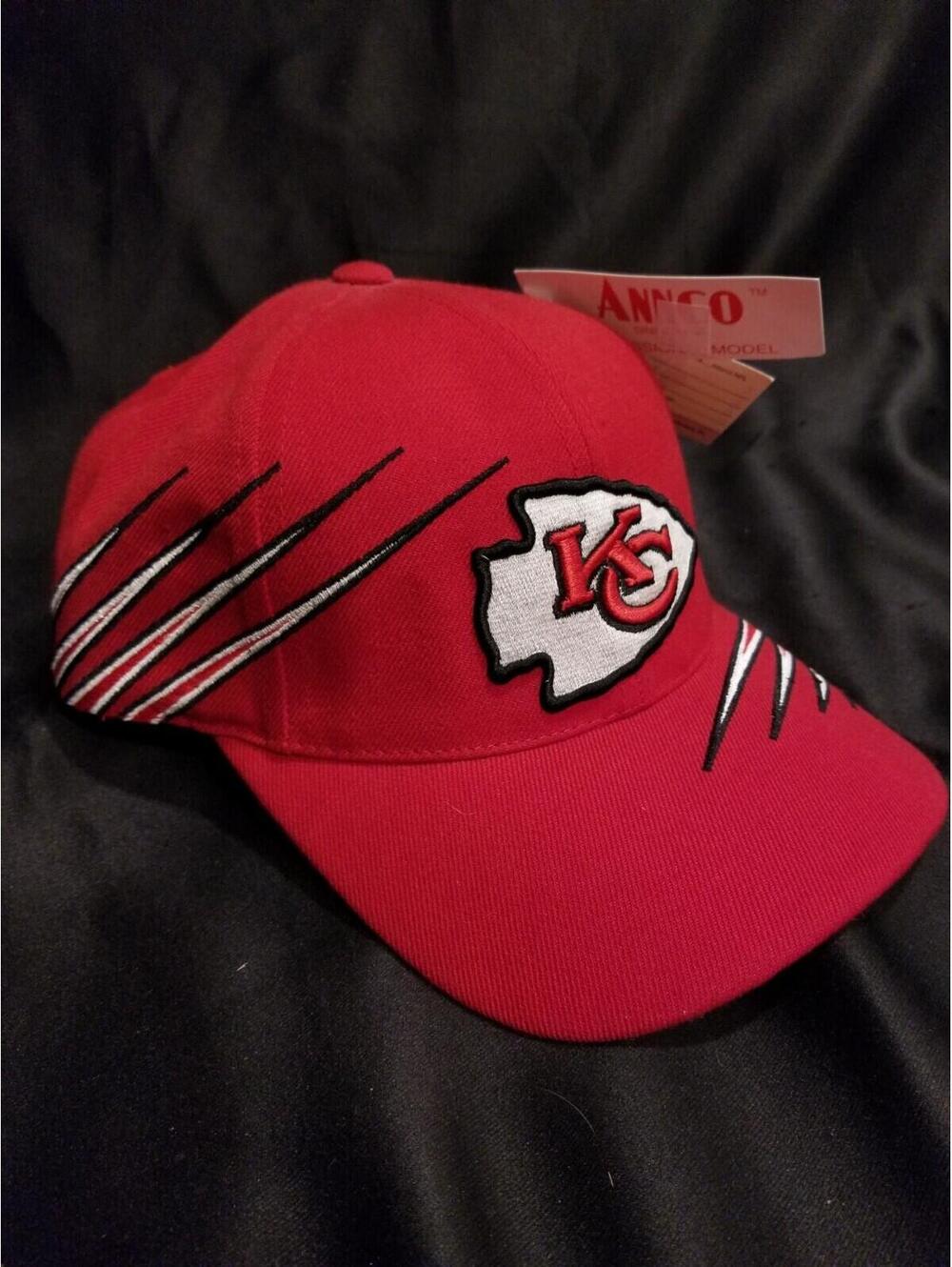 Kansas City Chiefs VTG 90s Strapback Hat Cap Stripes KC Annco Brand Club